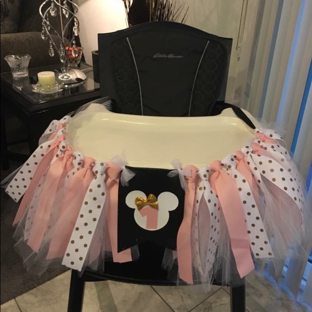 Minnie Mouse 1st Birthday highchair decoration